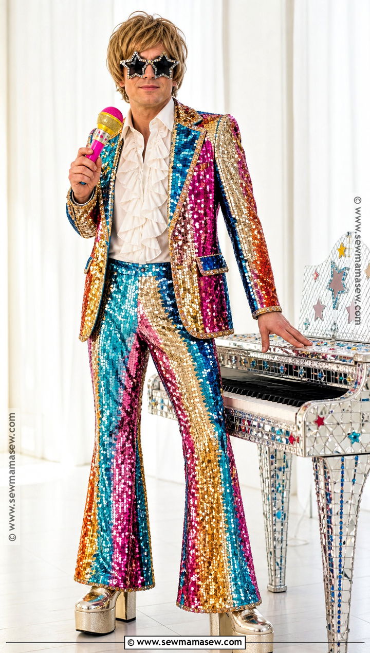 Elton John Sequin Suit Costume - 30 celeb halloween costumes