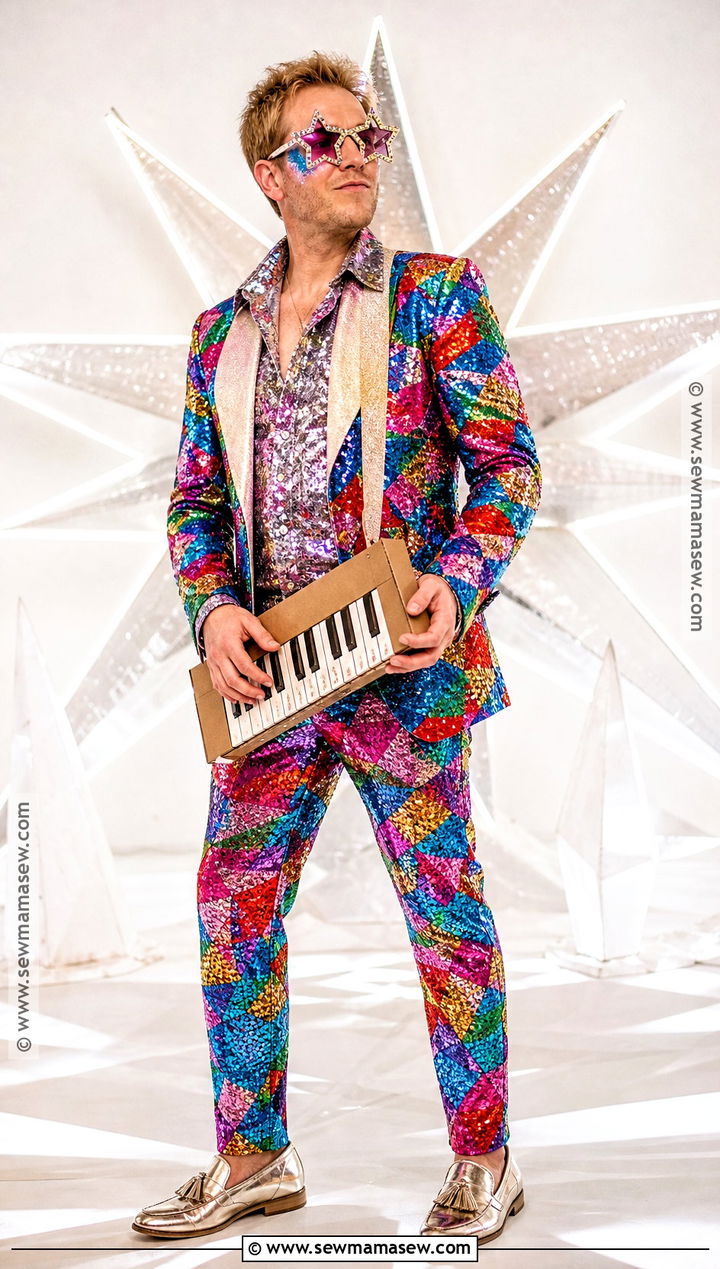 Elton John Sparkly Suit Costume - 30 celebrity costumes spirit week