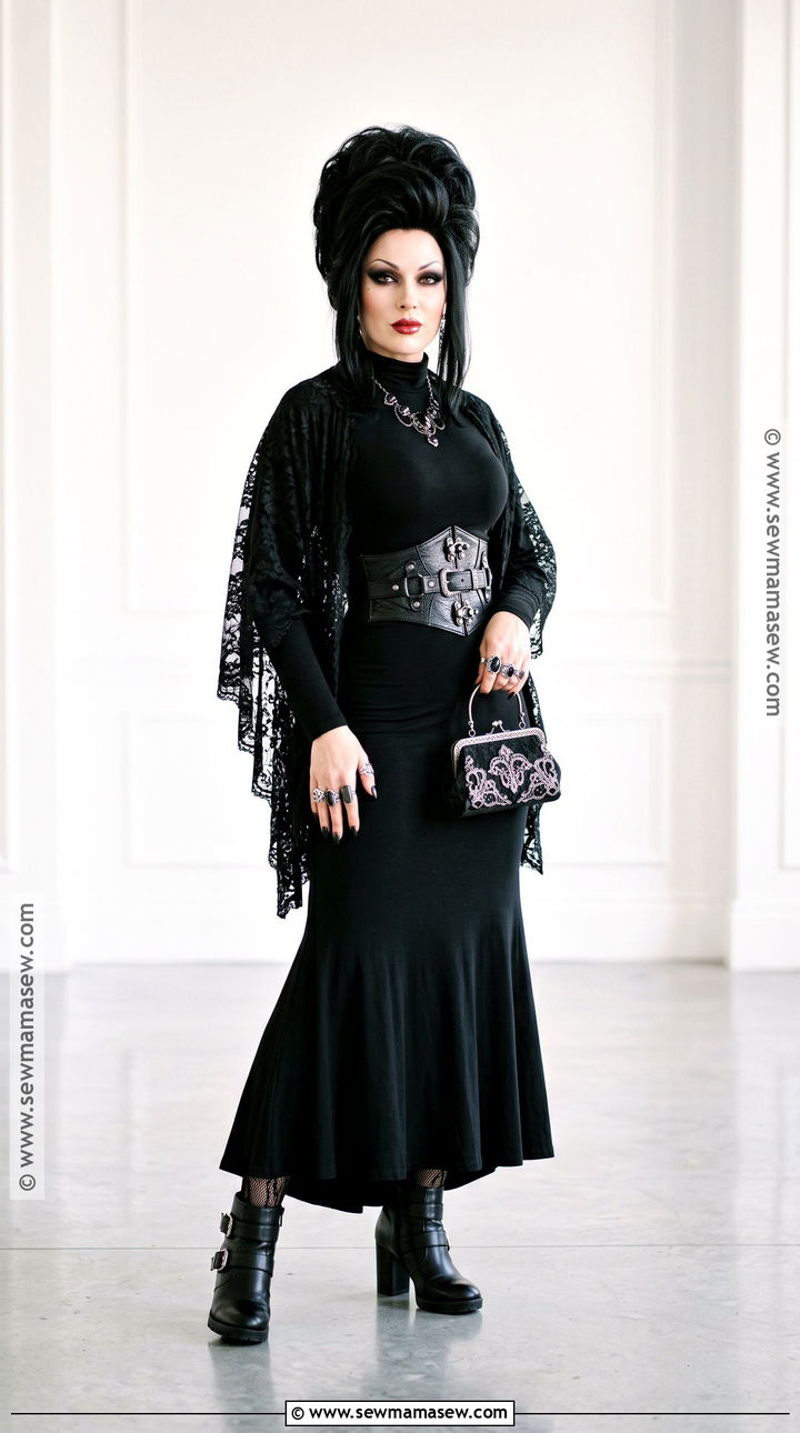 Elvira Costume With Black Dress - 30 Black Dress Halloween Ideas