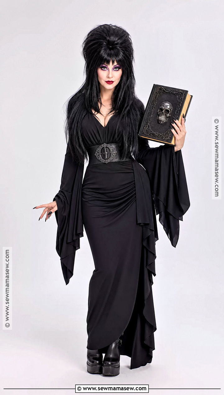 Elvira Costume With Voluminous Black Hair - 35 black hair costume ideas
