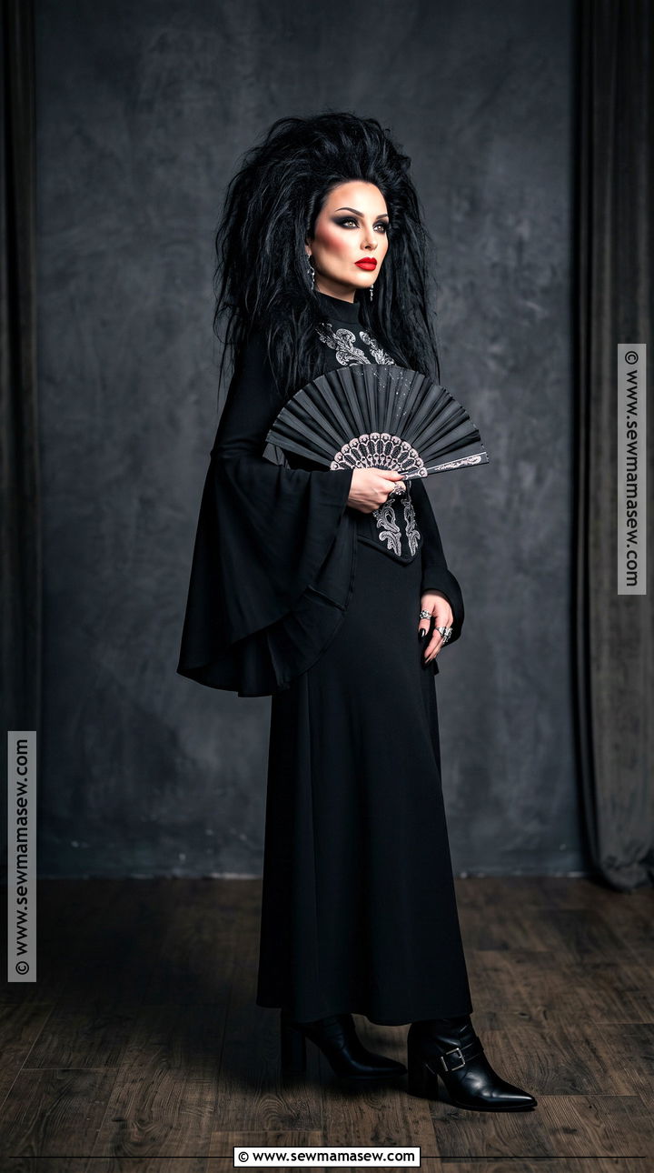 Elvira Costume With Voluminous Black Hair - 35 halloween costumes for black hair