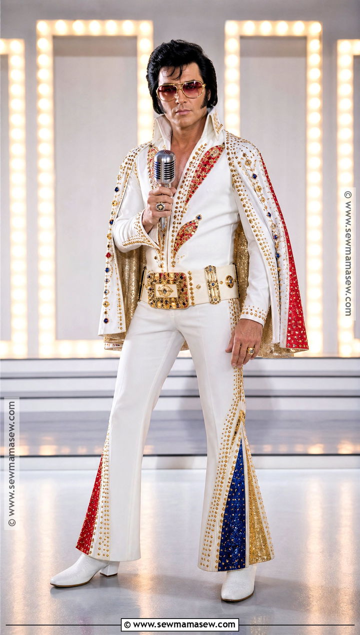 Elvis Presley White Jumpsuit Costume - 30 singers costumes ideas