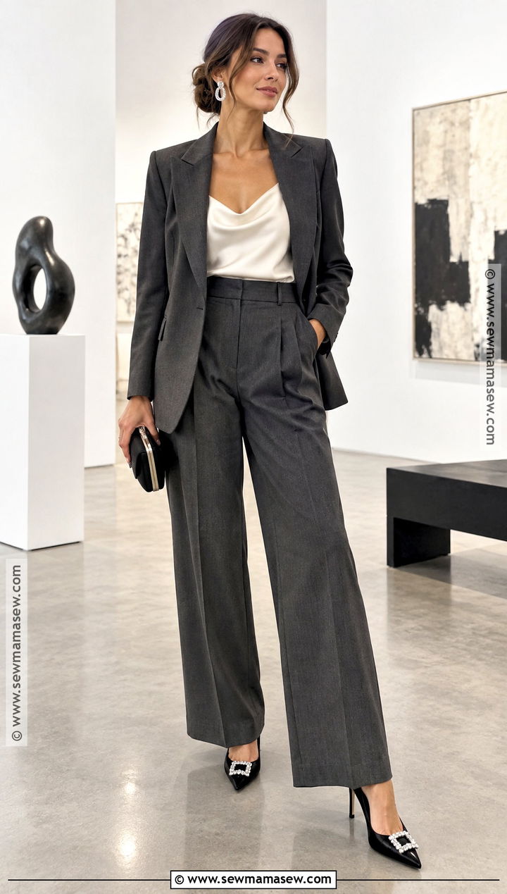 Embellished Heels With Trouser Suit - 15 fall 2026 fashion trends shoes