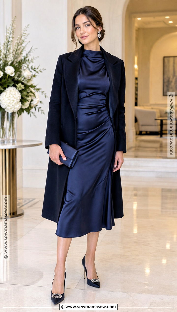 Embellished Satin Heels With A Long Sleeve Dress - 20 heels for fall