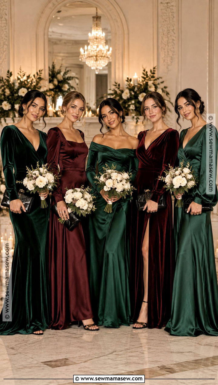 Emerald And Burgundy Mismatched Bridesmaid Dresses - 20 mismatch bridesmaid dresses fall