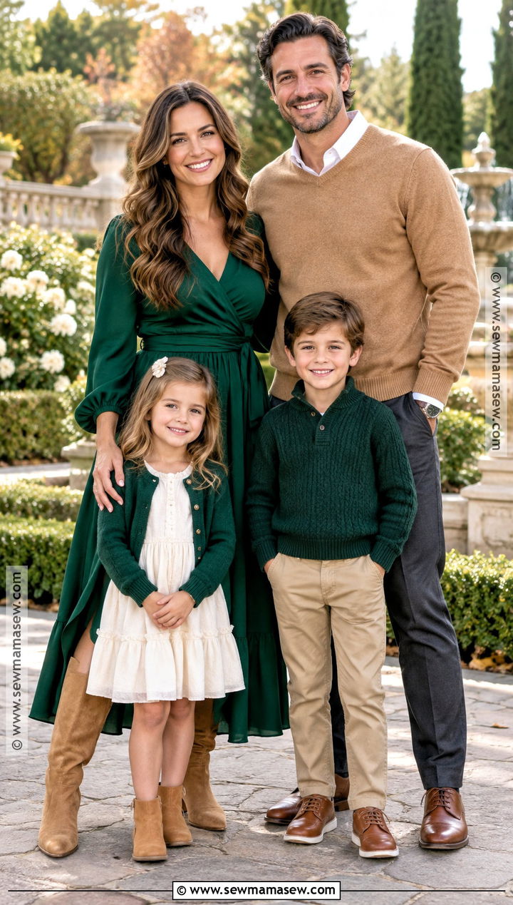 Emerald And Camel Family Fall Picture Outfit - 25 family fall pictures outfits