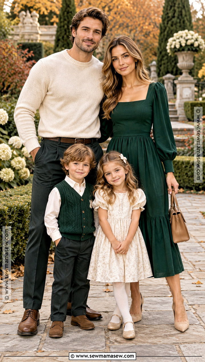 Emerald And Cream Fall Family Photo Outfit - 25 fall family photos outfits