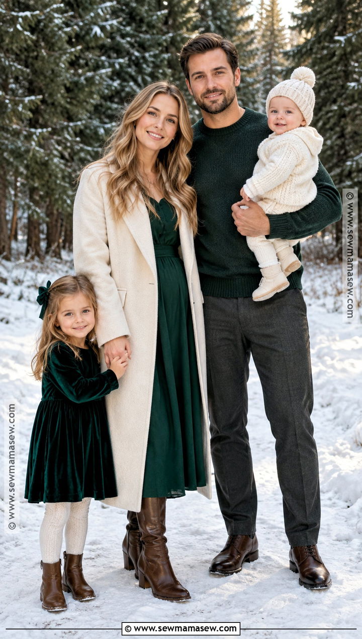 Emerald And Cream Family Photo Outfits - 20 Family Photo Outfits Fall Color Schemes Picture Ideas Winter