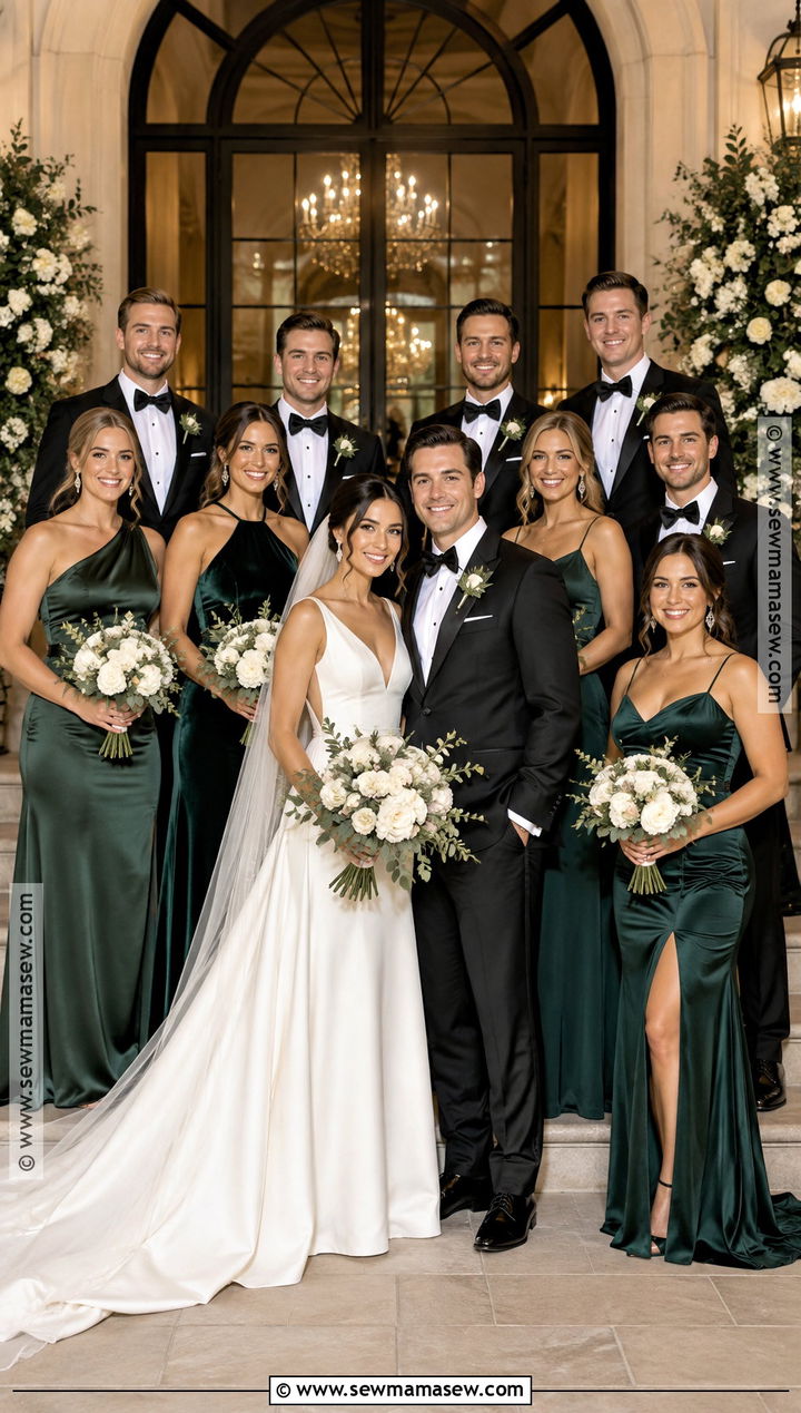 Emerald Bridesmaid Dresses With Black Groomsmen - 15 fall bridesmaid dresses mismatched with groomsmen