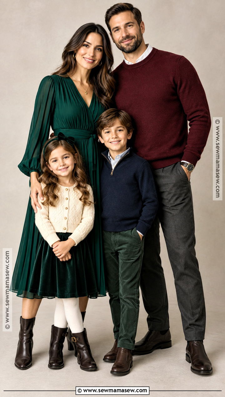 Emerald Burgundy And Gold Fall Family Photo Outfits - 25 fall family photo outfits