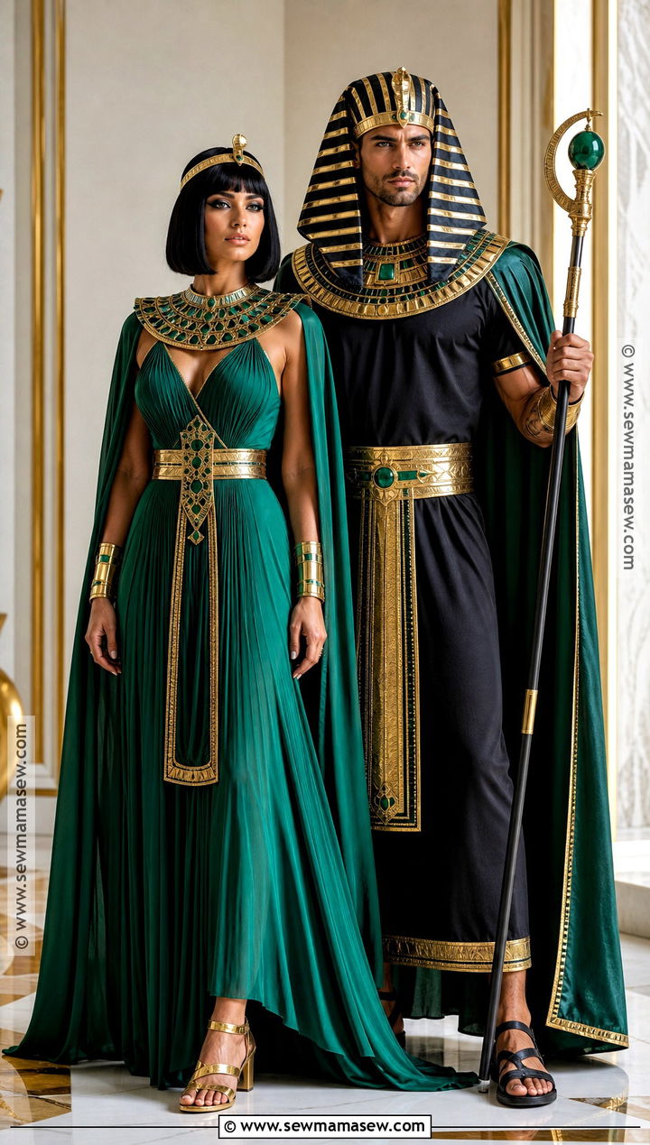 Emerald Cleopatra Royal Couple Costume - 30 cleopatra couple costume ideas