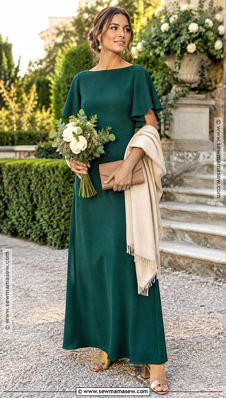 Emerald Crepe Bridesmaid Dress - 15 early fall bridesmaid dresses