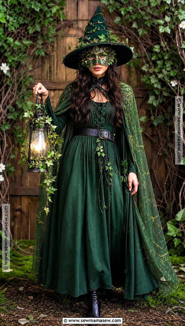 Emerald Forest Witch Mask Costume - 30 witch mask ideas