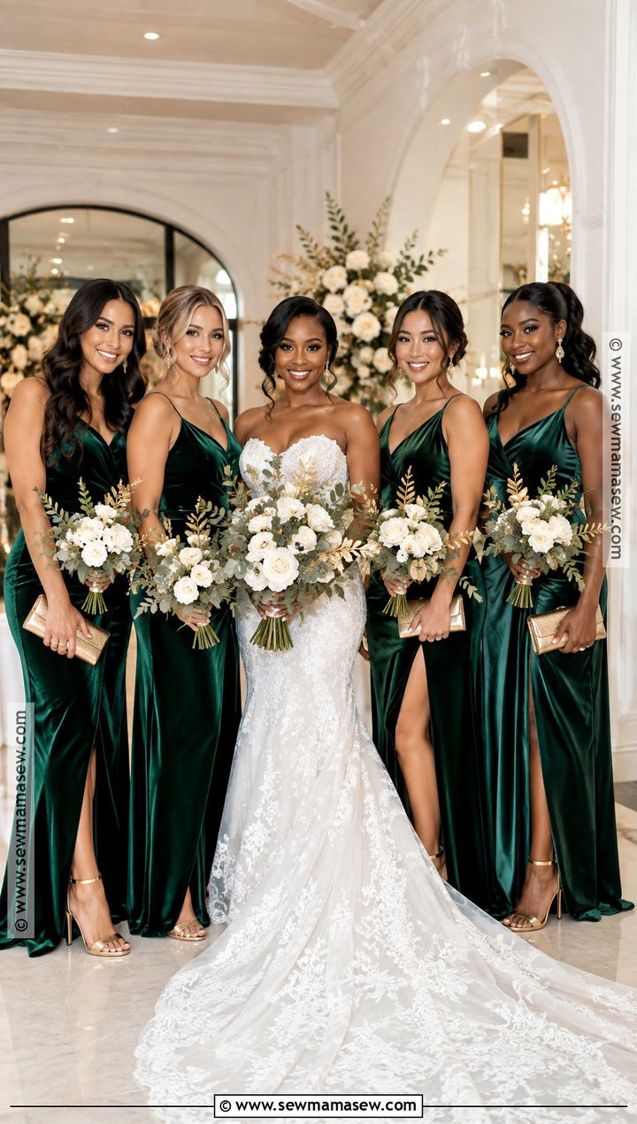 Emerald Green And Gold Bridesmaid Dresses - 15 Fall Wedding Color Schemes October Bridesmaid Dress Ideas