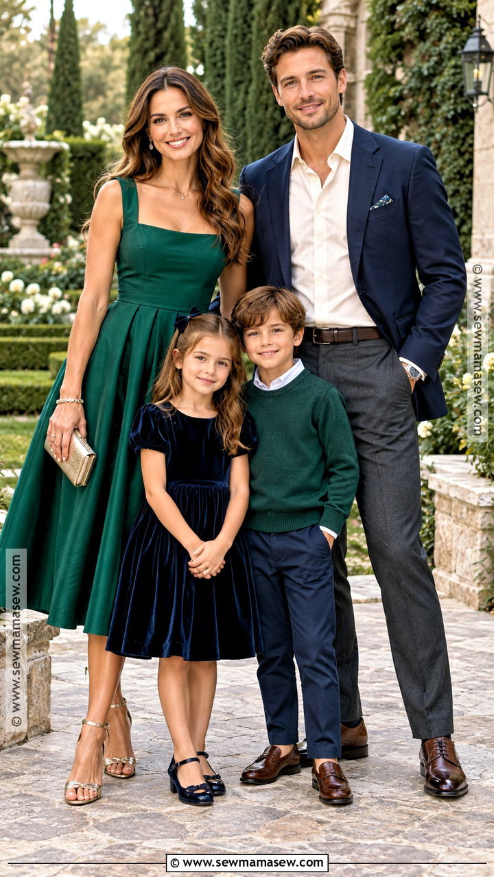 Emerald Green And Navy Family Photo Outfit - 20 fall family pictures outfits green