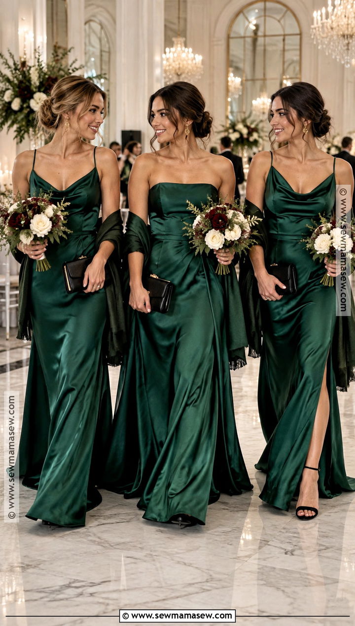 Emerald Green Bridesmaid Dress - 15 November Wedding Colors Bridesmaid Dress Ideas