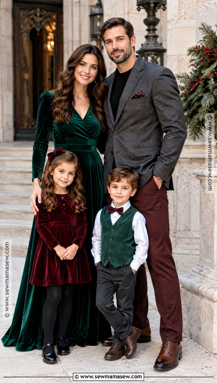 Emerald Green Burgundy And Charcoal Family Picture Outfits - 15 fall family pictures outfits color schemes green