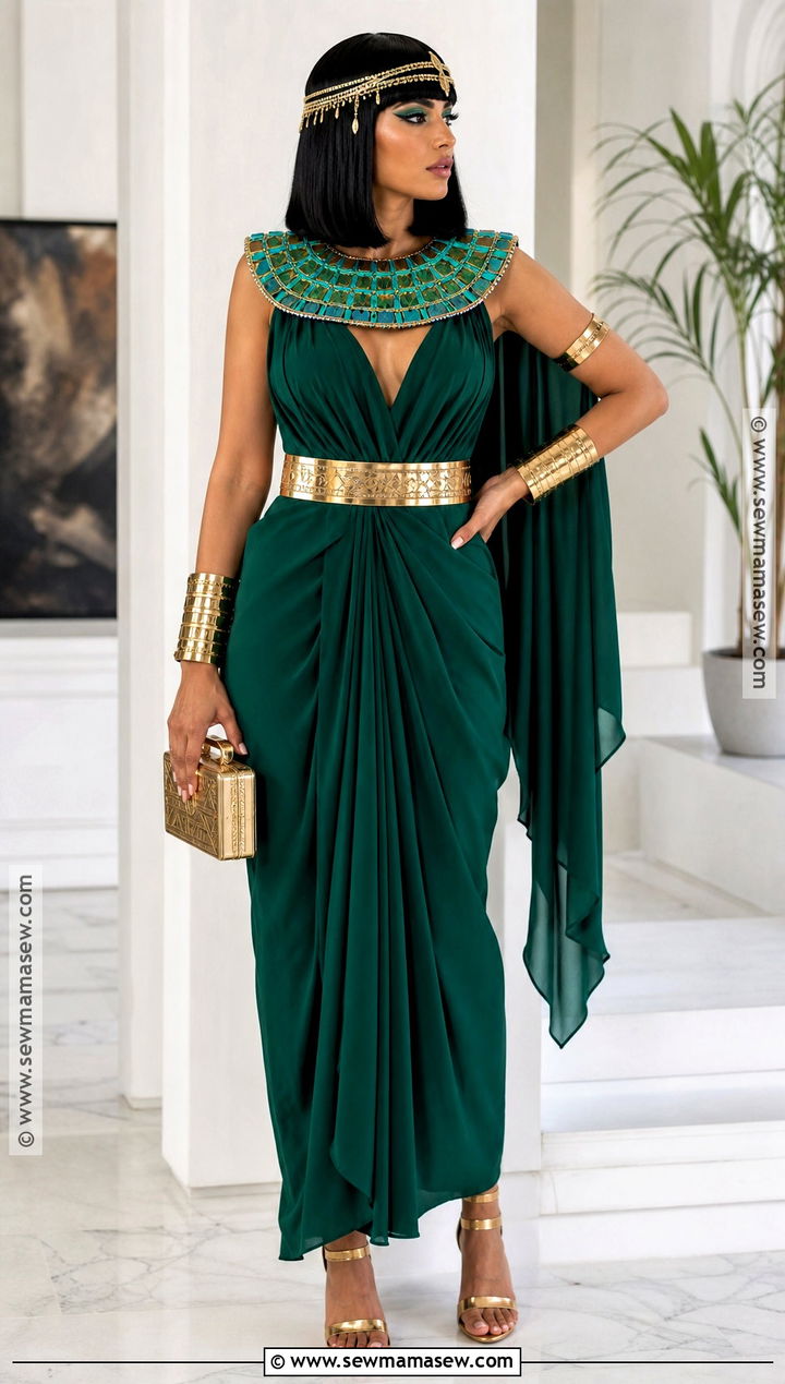 Emerald Green Cleopatra Outfit - 30 Cleopatra Halloween Outfit Ideas
