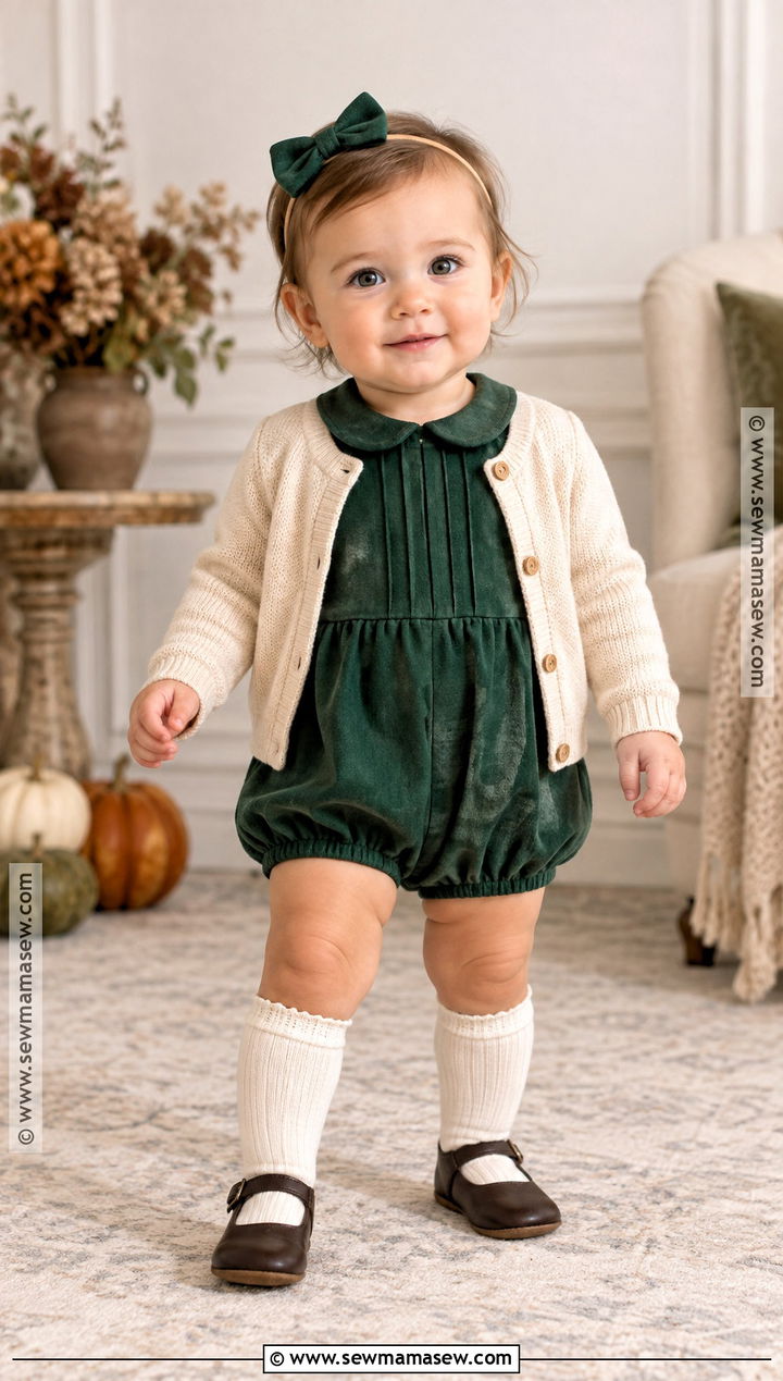 Emerald Green Occasion Romper Outfit - 15 Green Baby Clothes Fall
