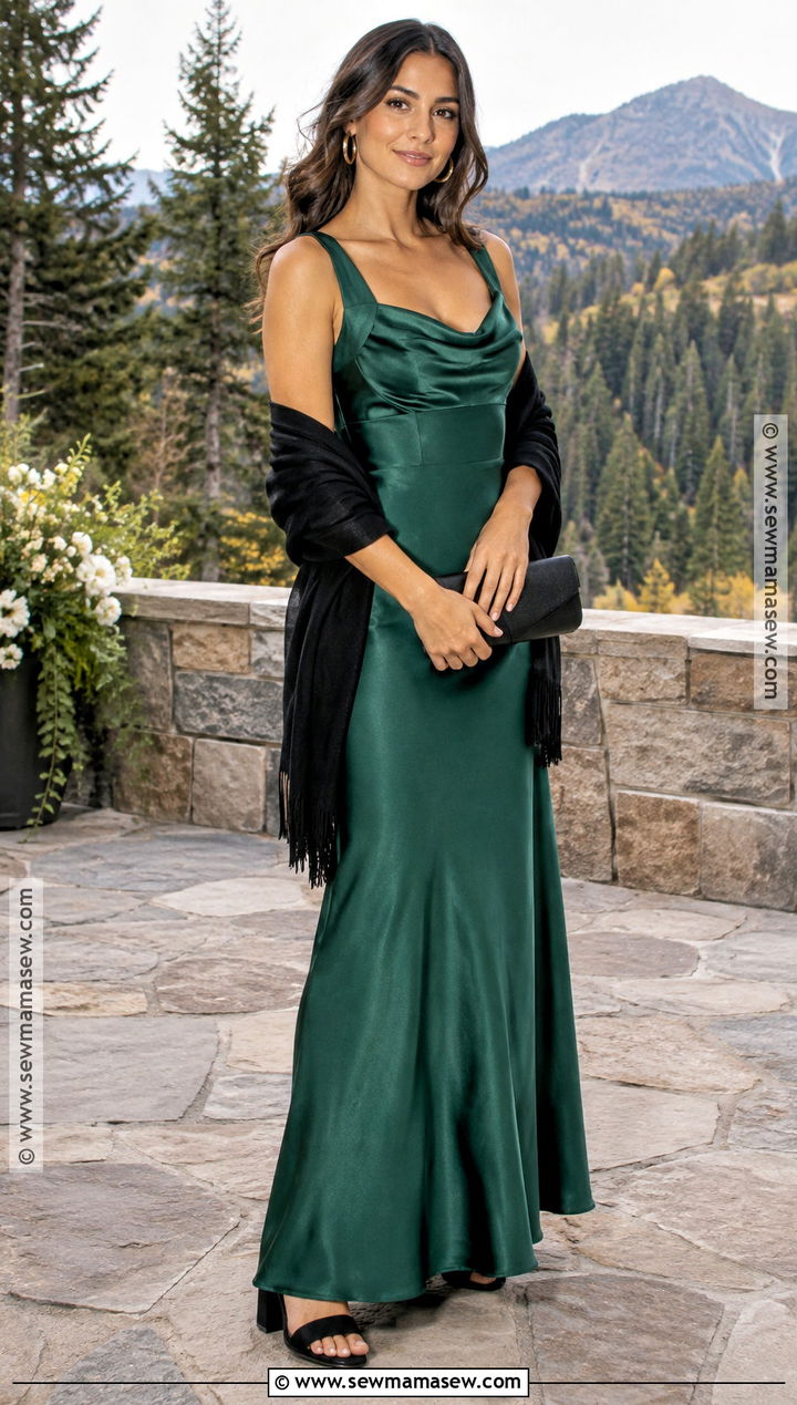 Emerald Green Satin Bridesmaid Dress - 15 Fall Mountain Bridesmaid Dresses