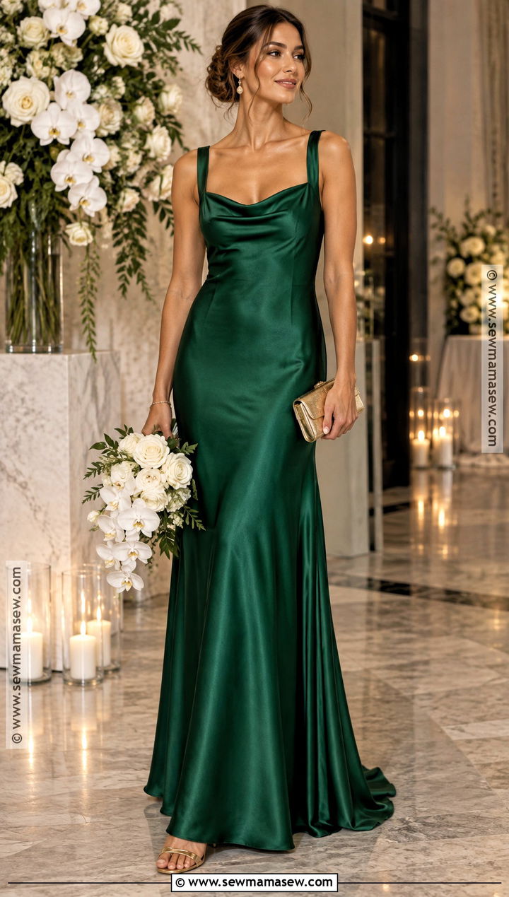 Emerald Green Satin Slip Bridesmaid Dress - 15 Green Bridesmaid Dresses Fall