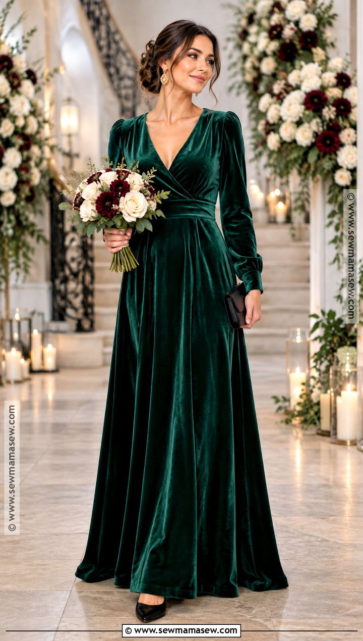 Emerald Green Velvet Bridesmaid Dress - 15 Green Bridesmaid Dresses Fall