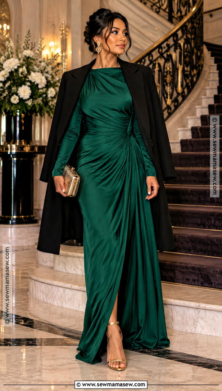 Emerald Maxi Dress And Metallic Accessories Birthday Outfit - 25 october birthday outfit ideas for women