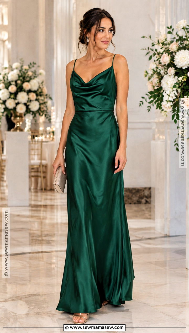 Emerald Satin Maid of Honor Dress - 20 fall maid of honor dresses