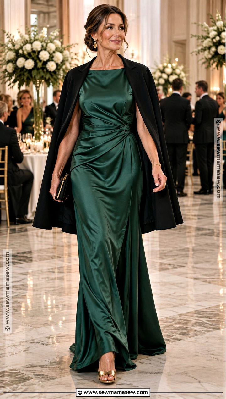 Emerald Satin Mother of the Groom Dress - 15 mother of the groom dresses fall
