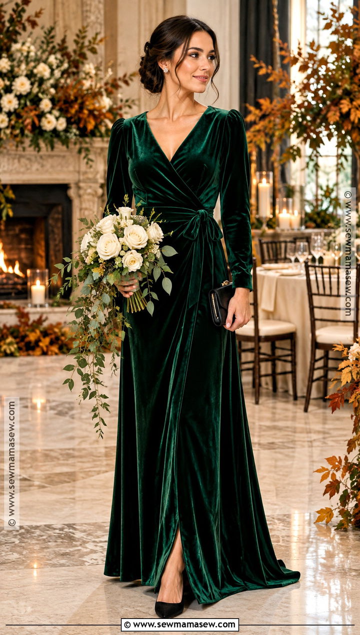 Emerald Velvet Bridesmaid Dress - 20 fall color bridesmaid dresses
