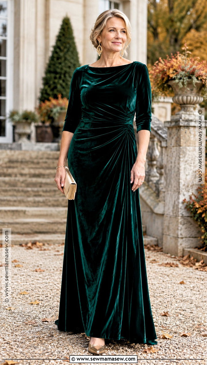 Emerald Velvet Fall Mother Of The Bride Gown - 20 mother of the bride dresses long fall