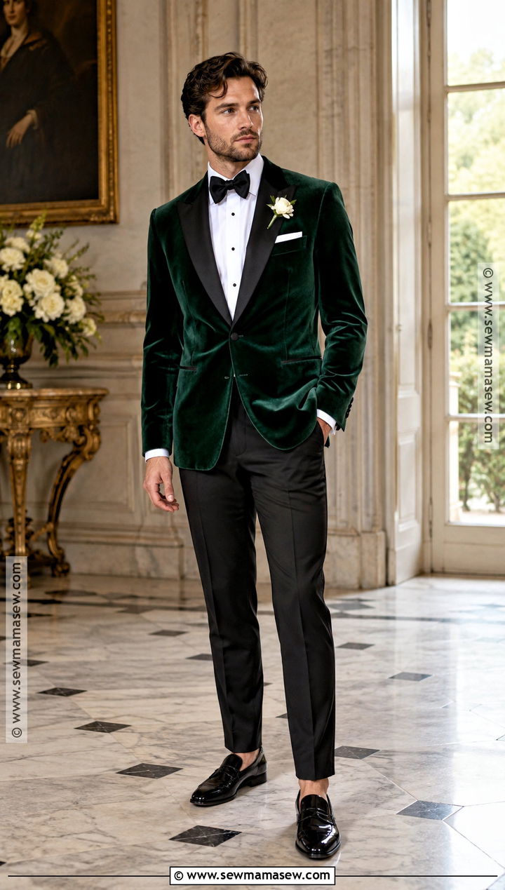 Emerald Velvet Groom Jacket - 15 groom attire fall wedding ideas