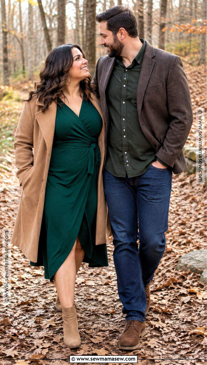 Emerald Wrap Engagement Photo Dress - 15 engagement photos dress fall ideas