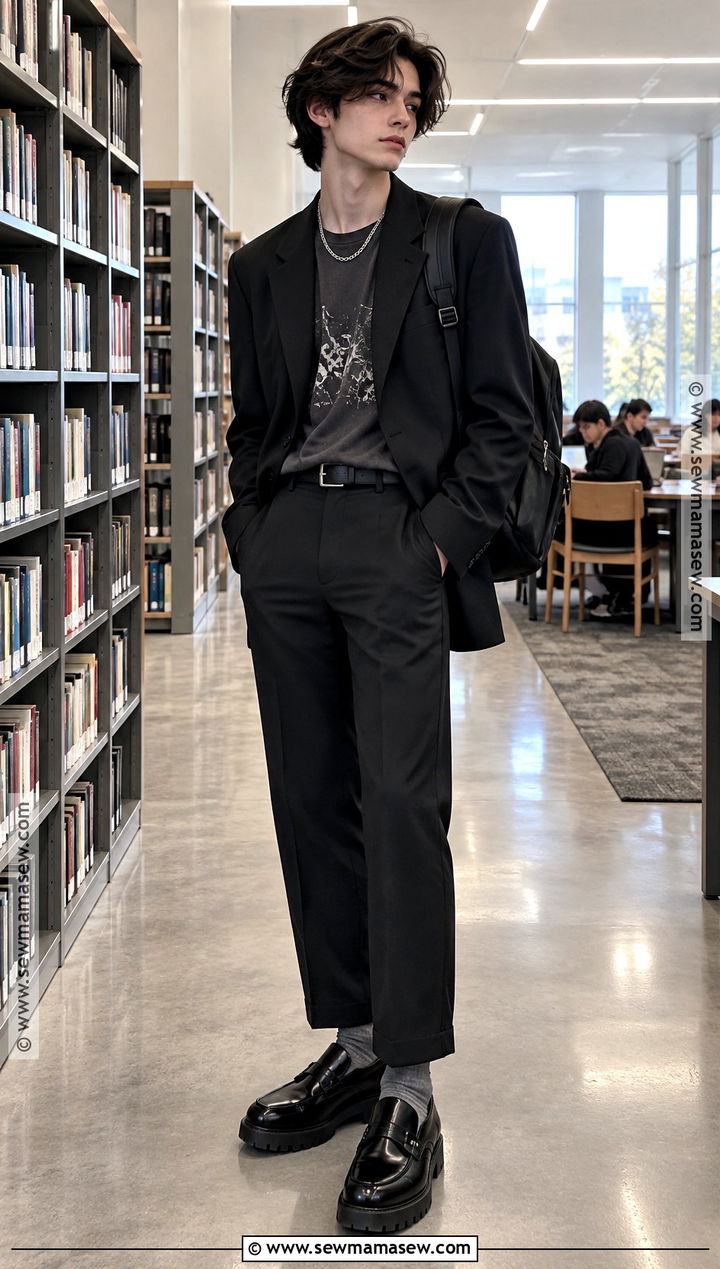 Emo Blazer And Graphic Tee Outfit - 15 back to school emo outfits