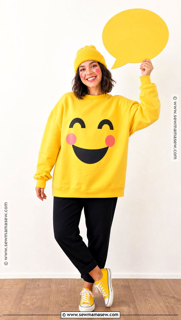 Emoji Costume With Yellow Shirt - 30 at home costume ideas