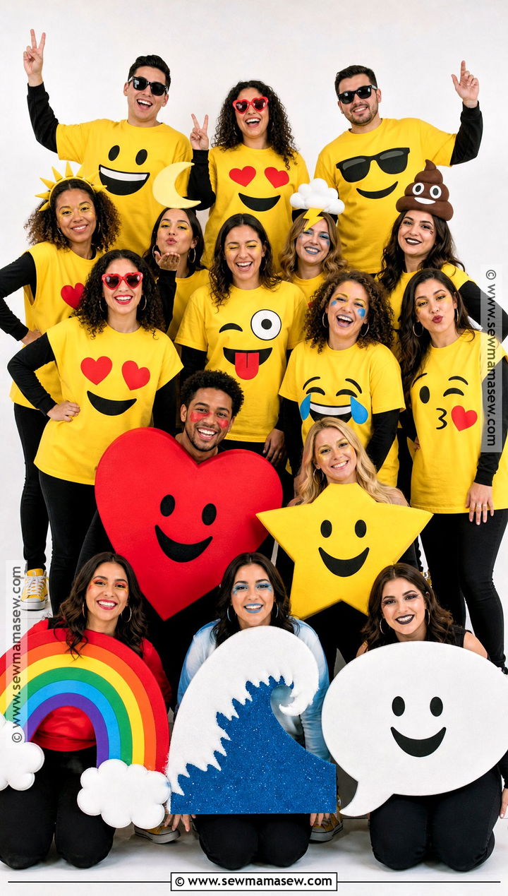 Emoji Faces Group Costume - 35 big group costume ideas