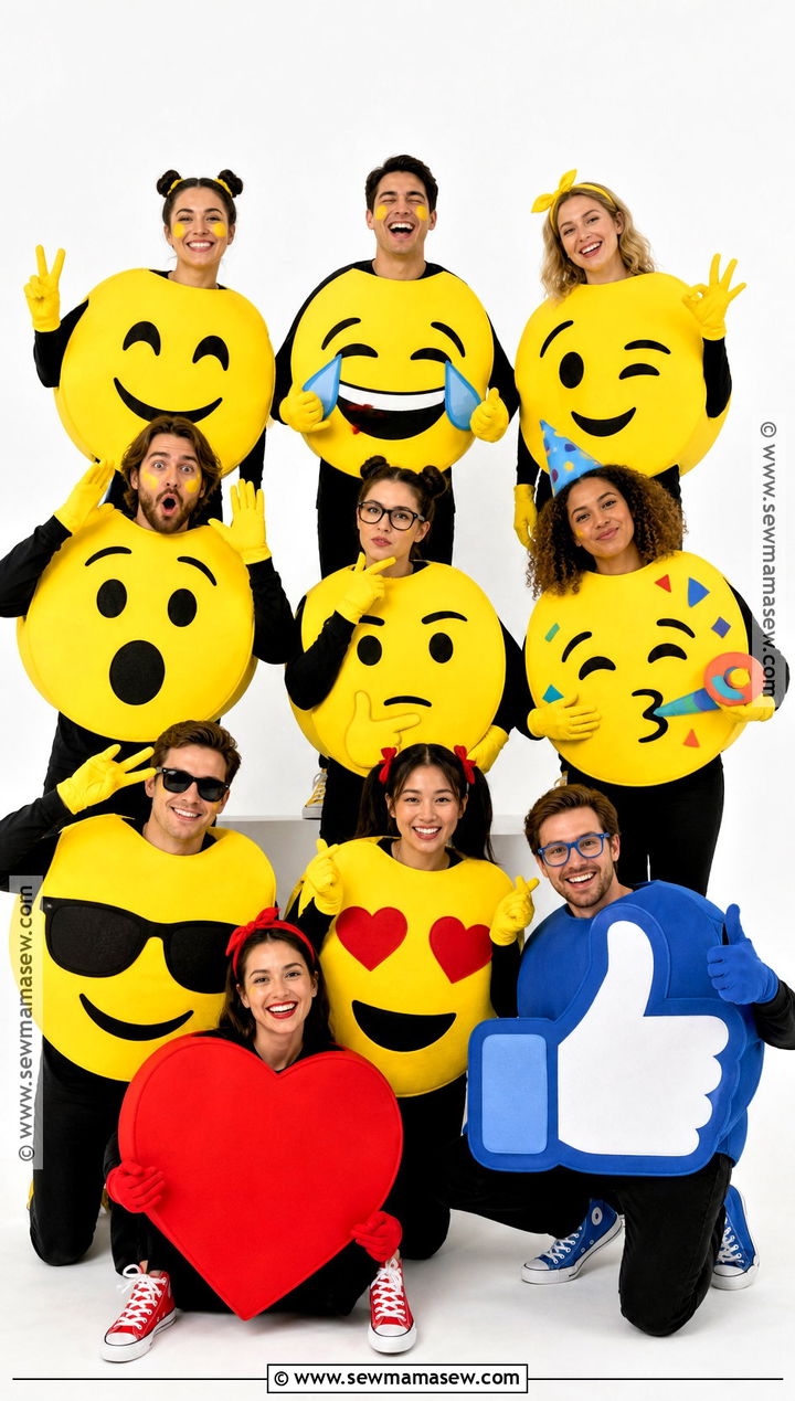 Emoji Group Halloween Costume - 30 group halloween costumes for 10 people