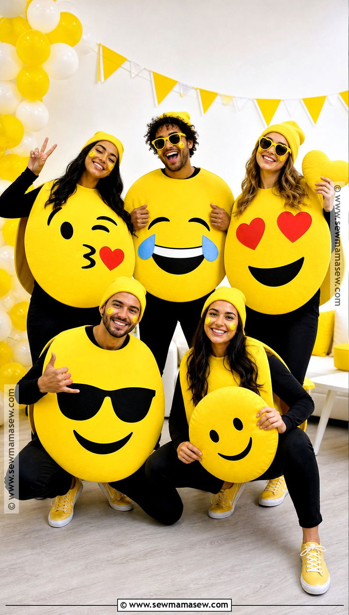 Emoji Reactions Group Costume - 35 funny halloween costume ideas