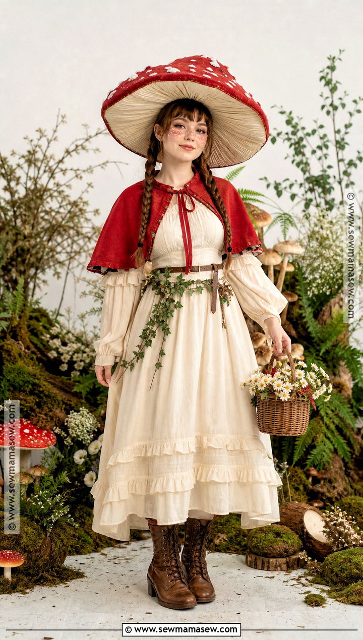 Enchanted Mushroom Costume With Spotted Hat - 30 Unique Costume Ideas for Women