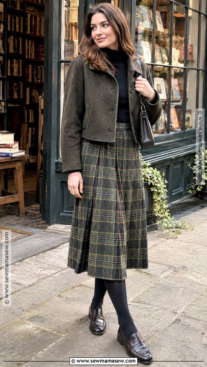 England Fall Plaid Skirt Outfit - 20 England Fall Outfits