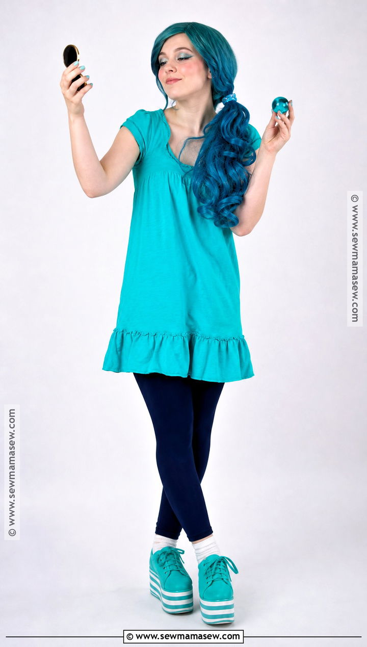 Envy Halloween Costume With Teal Dress - 40 inside out halloween costume ideas