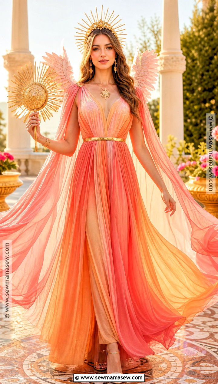 Eos Greek Goddess Costume With Sunrise Dress - 30 greek gods costume ideas