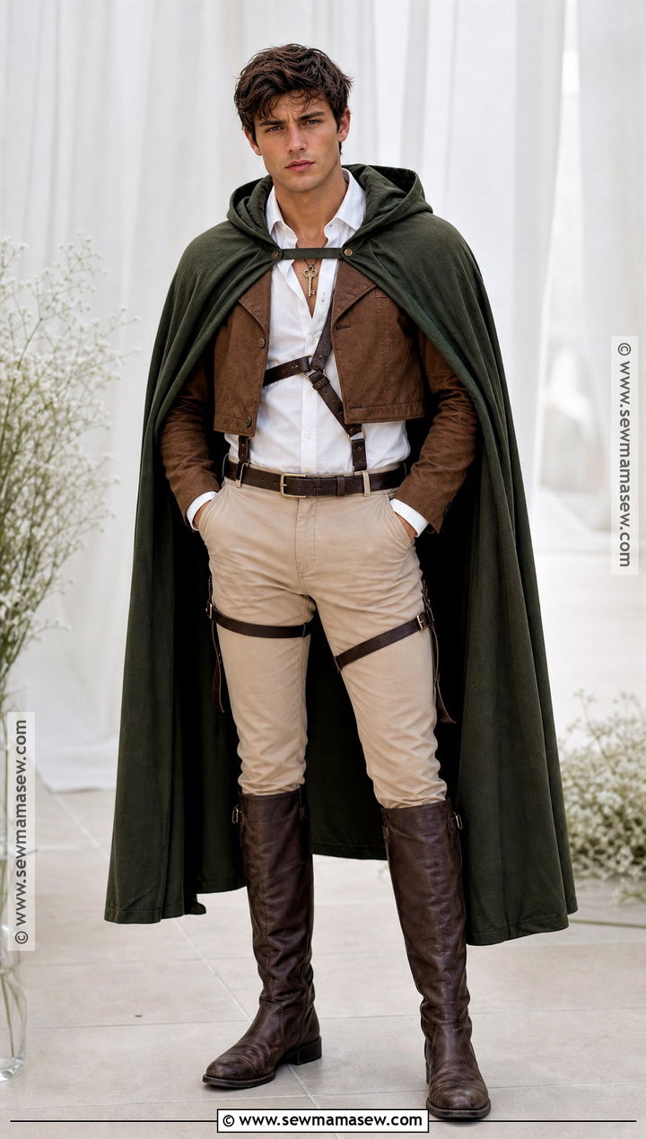 Eren Yeager Cosplay With Green Cape - 30 Easy Anime Cosplay Ideas for Men