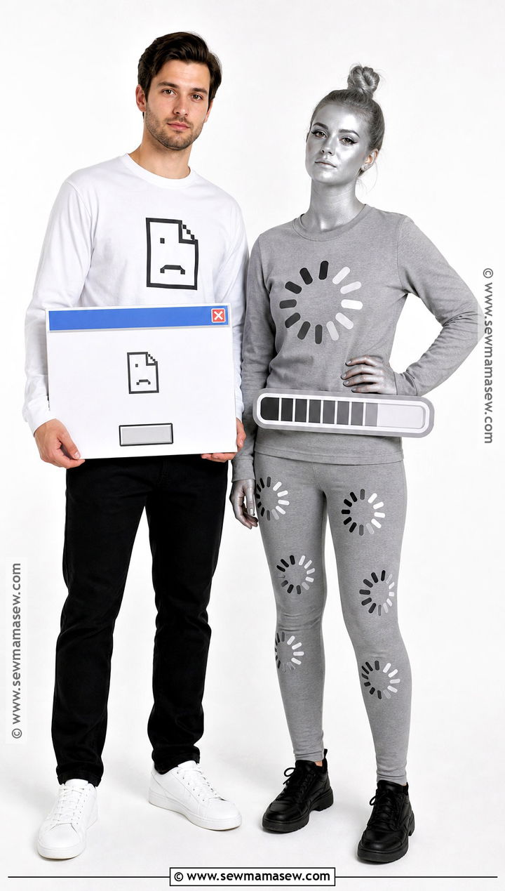 Error 404 And Loading Couple Costume - 30 couple costumes funny