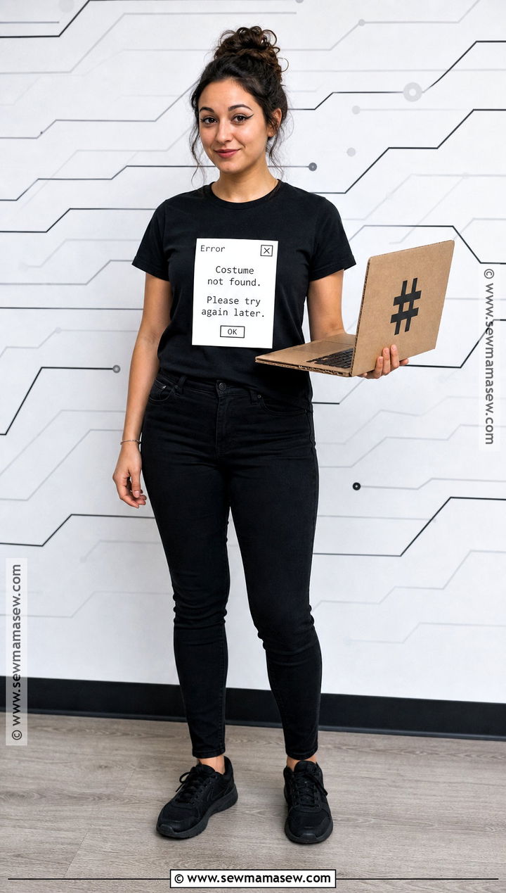 Error 404 Costume With Black Outfit - 35 Halloween Costumes Women Easy