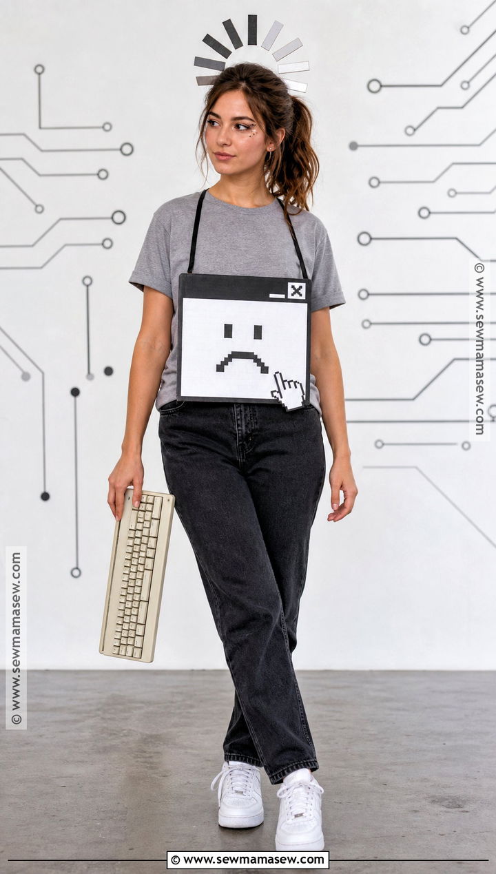 Error 404 Costume With Plain T Shirt - 30 lazy costume ideas
