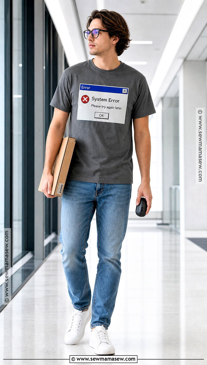 Error 404 Costume With Printed Shirt - 40 halloween costumes last minute