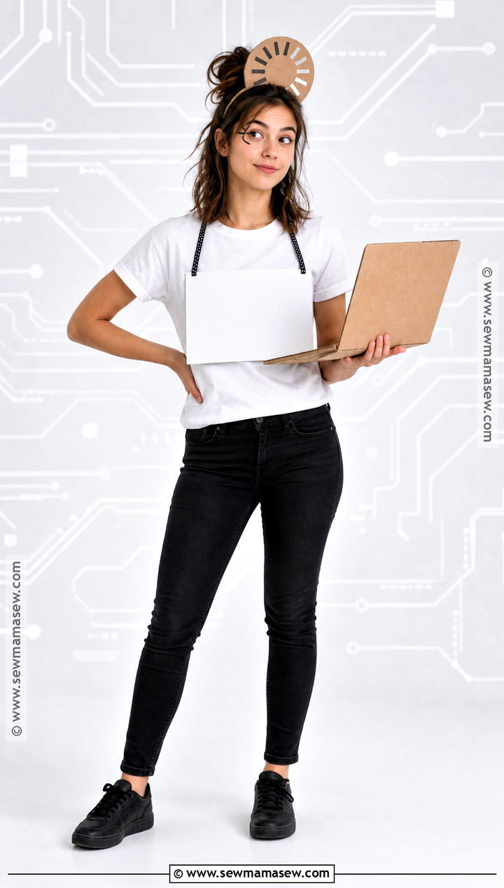 Error 404 Costume With White T Shirt - 35 quick easy halloween costumes for women