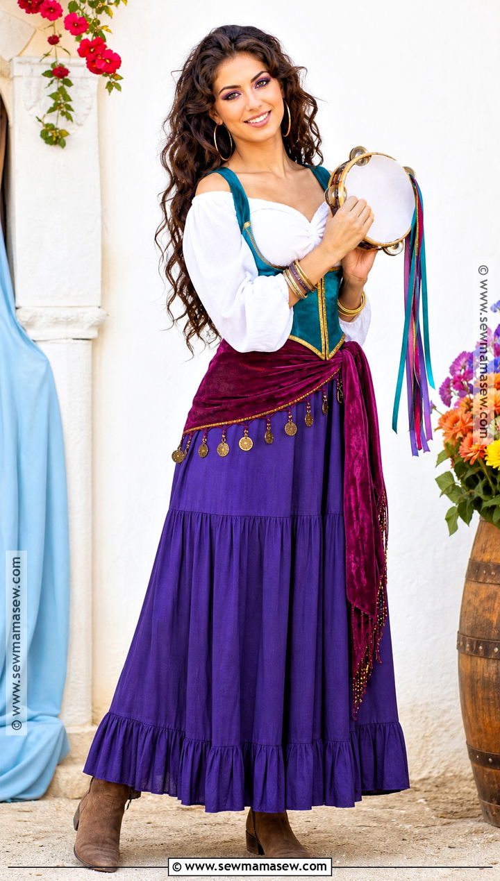 Esmeralda Festival Dress Costume - 50 brunette halloween costumes ideas