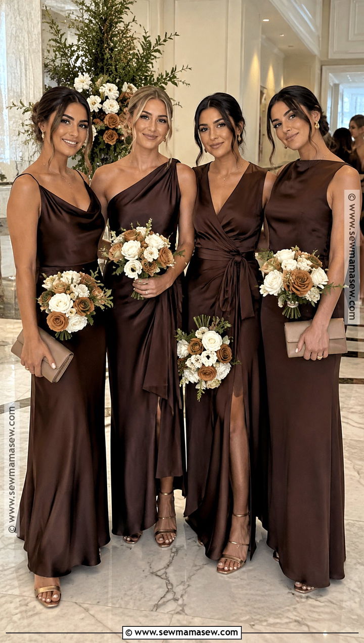 Espresso And Bronze Bridesmaid Dresses - 15 September Bridesmaid Dresses Color Palettes